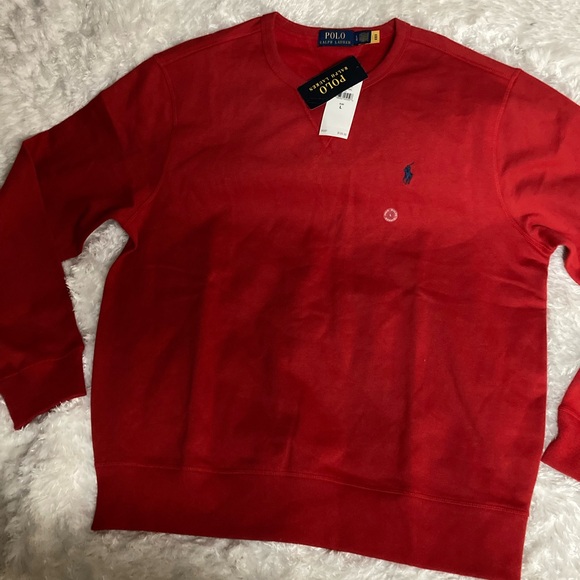Ralph Lauren Polo Garnet Red Crew Neck Sweatshirt sz Large - Picture 7 of 8